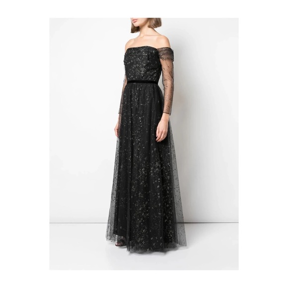 Marchesa Dresses & Skirts - Marchesa Off-the-Shoulder Glitter Tulle Gown
